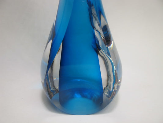 Glass art wings sculpture blue