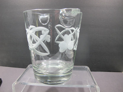 Hand cut glass ice bucket Celtic Shamrock pattern
