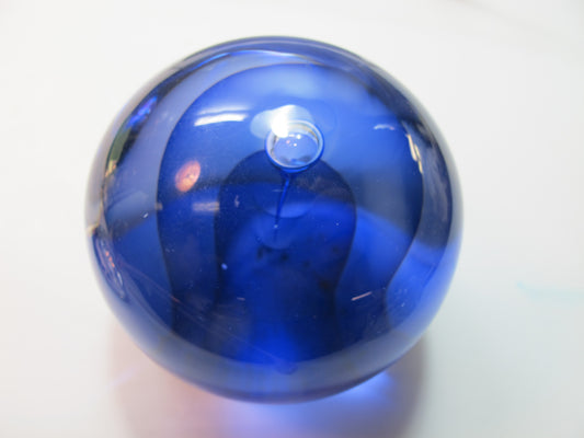 Art glass blue veiled paperweight, Lenox crystal