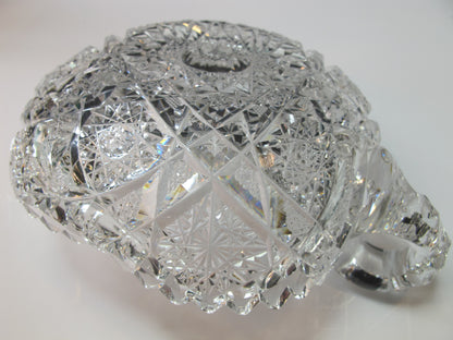 American Brilliant Period hand Cut Glass 2 handled dish