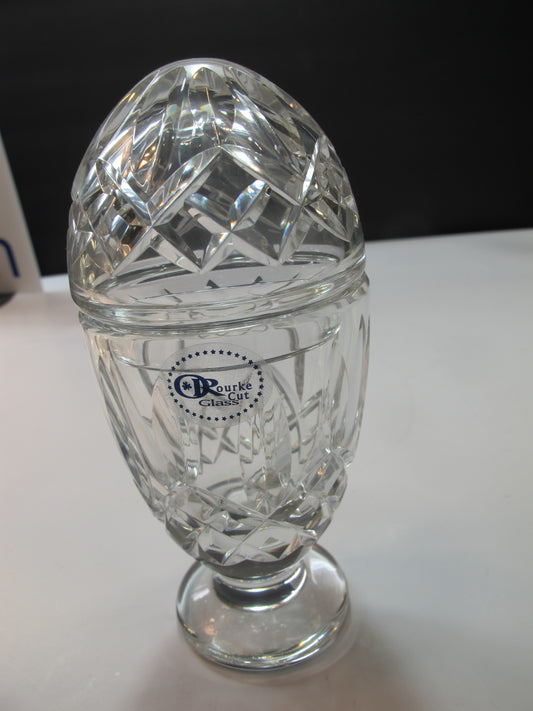 Hand Cut 24% lead crystal candy jar with lid