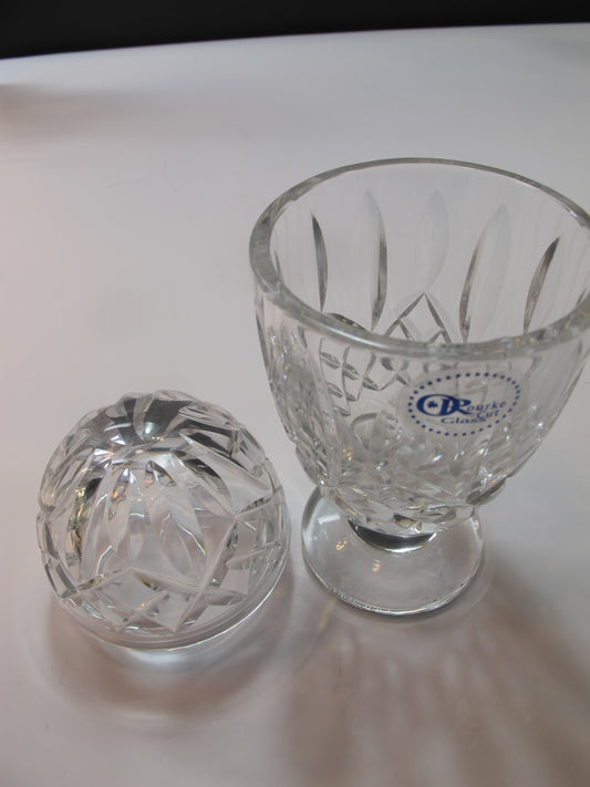 Hand Cut 24% lead crystal candy jar with lid