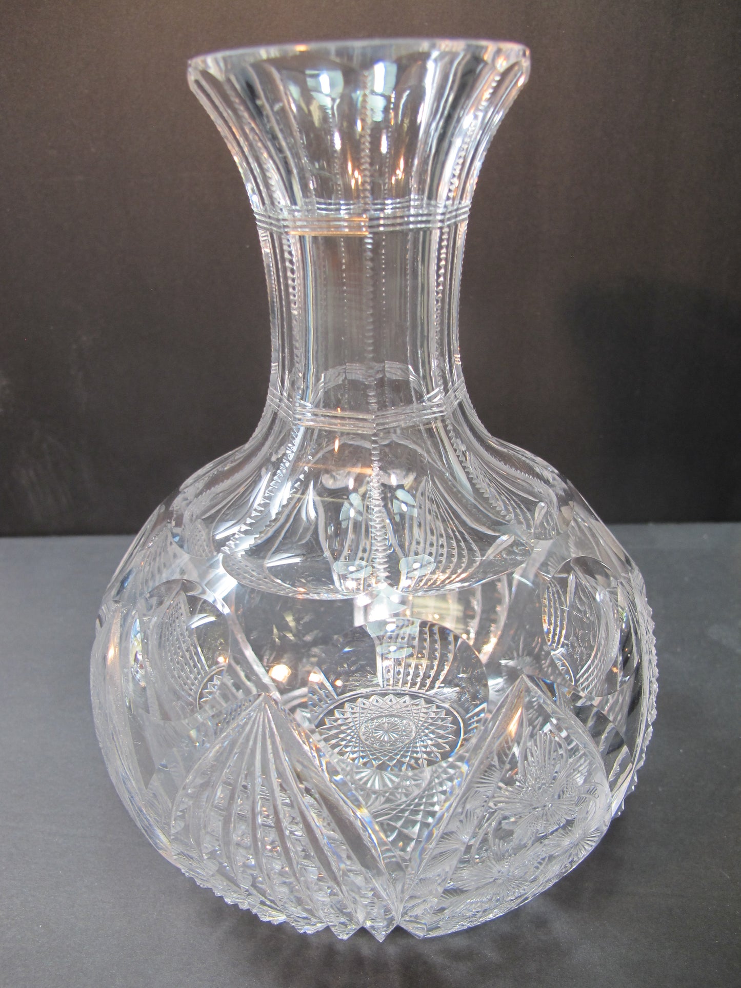 ABP Carafe American Brilliant Period hand Cut Glass floral 629