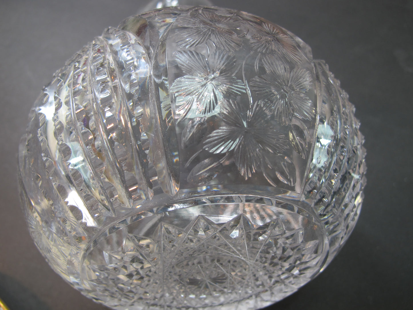 ABP Carafe American Brilliant Period hand Cut Glass floral 629