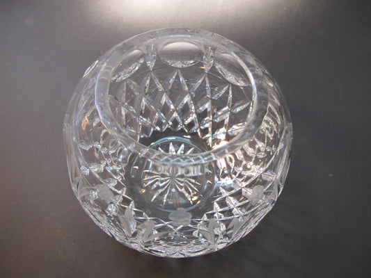 Hand Cut glass rose bowl Yugoslavia
