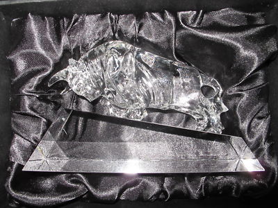 Crystal Charging Bull Award - O'Rourke crystal awards & gifts abp cut glass