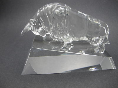 Crystal Charging Bull Award - O'Rourke crystal awards & gifts abp cut glass